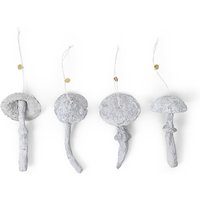 Ferm Living - Mushroom Ornament, faded weiß (4er-Set) von Ferm Living