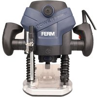 Ferm - Oberfräse - 1300W - Arbeitsbeleuchtung - Inkl. 6-teiliges Frässet, Parallel- und Schablonenführung von Ferm