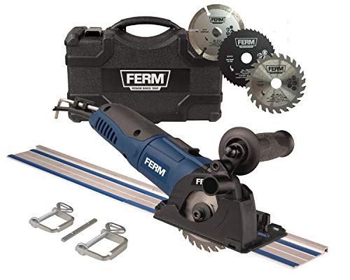 FERM Präzisions-Kreissäge 500W - Variable Geschwindigkeit - Inklusive Führungsschienen, 3 Sägeblätter und Aufbewahrungskoffer von Ferm