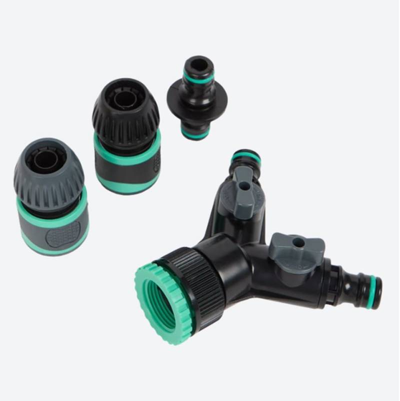 Ferm 2-Wege Verteiler Wasserverteilungssystem 4tlg. TCA1008 Schlauchadapter 1/2" von Ferm