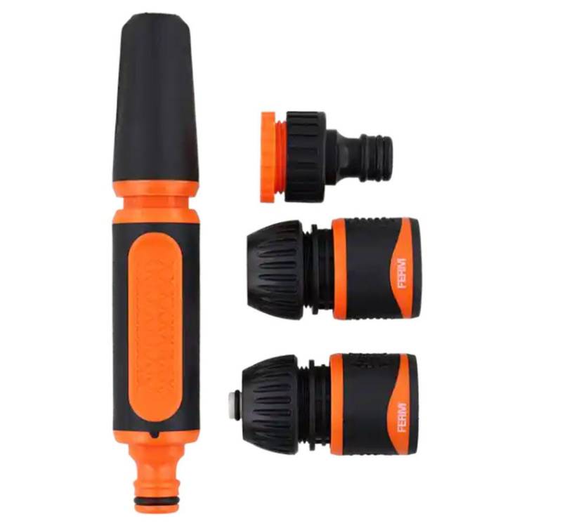 Ferm Schlauchadapter Verbindungsset 4tlg. HTA1007 Gartenschlauch-Anschluss-Set von Ferm