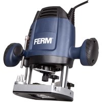 FERM Oberfräse 6,8 mm - 1200W - Variable Geschwindigkeit - 3m Kabel - Inkl. 3-teiliges Fräserset, Kopierring, Parallelführung und Übergabepunkt von Ferm