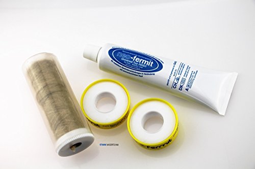 Neo Fermit Dichtungsset (1 Rolle Hanf 40g,1 Tube Neo Fermit Dichtungspaste 150g,2 Rollen PTFE Band für Feingewinde) von Fermit