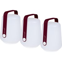 Fermob - Balad Akku LED-Leuchte H 12 cm, schwarzkirsche (3er-Set) von Fermob