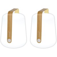 Fermob - Balad Akku LED-Leuchte, H 25 cm, bambus (2er-Set) von Fermob