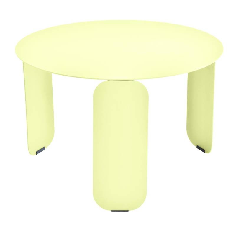 Fermob - Bebop Garten-Beistelltisch Ø60cm - zitronensorbet/texturiert/H 38,5cm / Ø 60cm/UV-beständig von Fermob