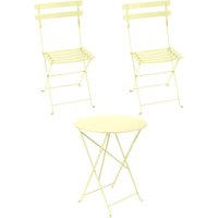 Fermob - Bistro Klapptisch + 2 Klappstühle, zitronensorbet von Fermob