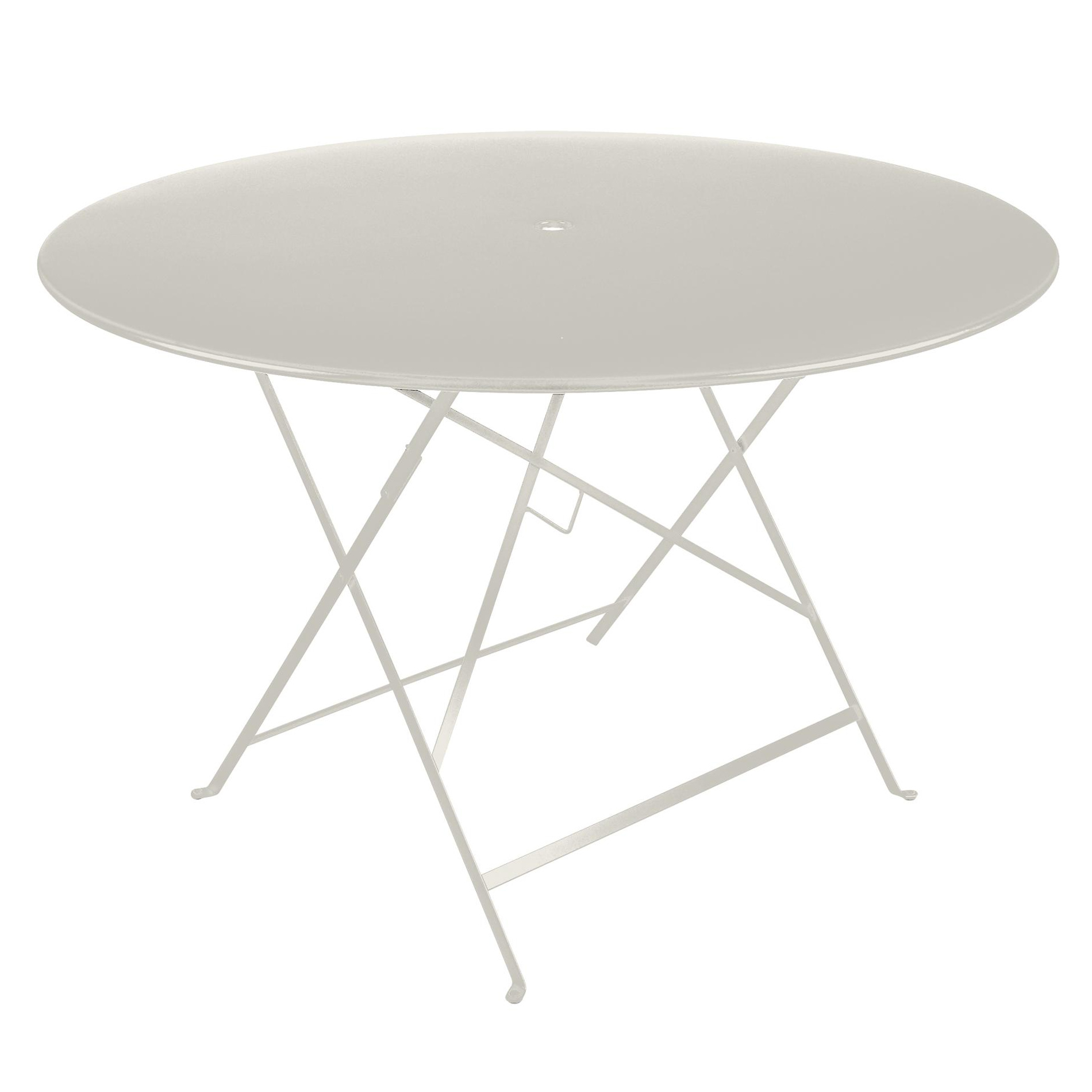 Fermob - Bistro Klapptisch Ø117cm - lehmgrau/texturiert/H 74cm  / Ø 117cm/UV-beständig von Fermob