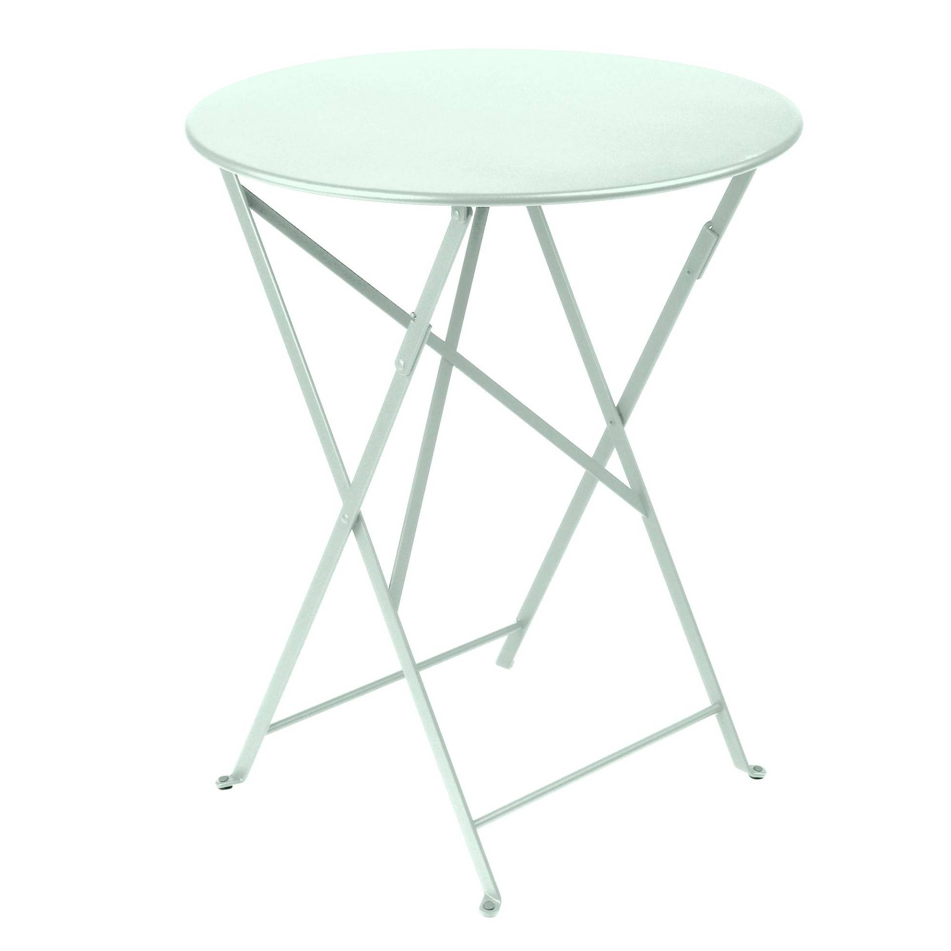 Fermob - Bistro Klapptisch Ø60cm - gletscherminze/texturiert/H 74cm / Ø 60cm/UV-beständig von Fermob