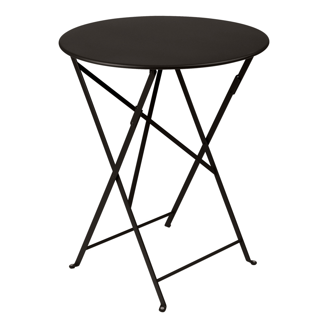 Fermob - Bistro Klapptisch Ø60cm - lakritze/texturiert/H 74cm / Ø 60cm/UV-beständig von Fermob