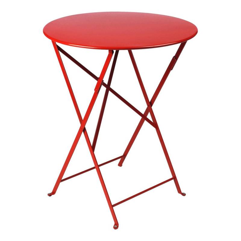 Fermob - Bistro Klapptisch Ø60cm - mohnrot/glatt/H 74cm / Ø 60cm/UV-beständig von Fermob