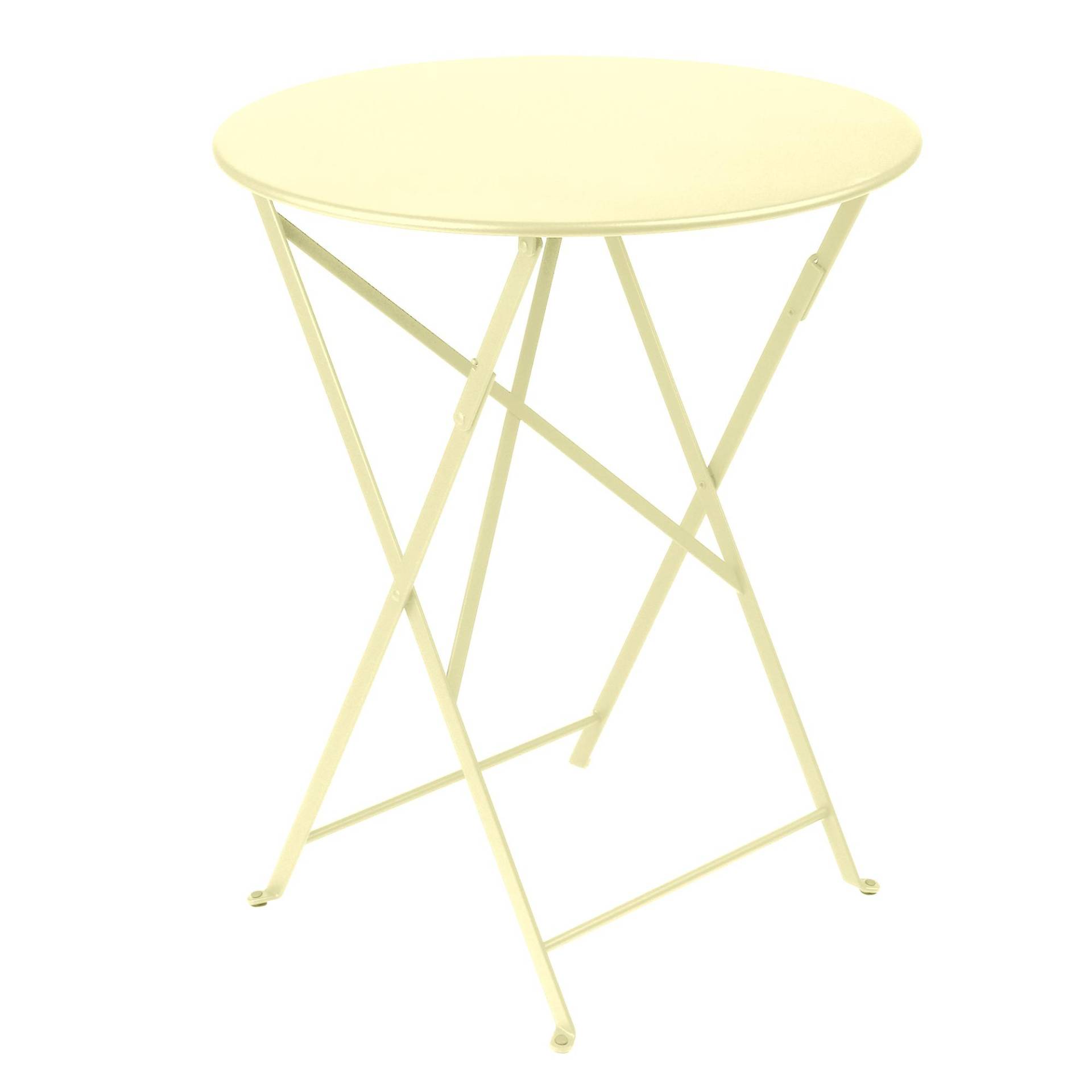 Fermob - Bistro Klapptisch Ø60cm - zitronensorbet/texturiert/H 74cm / Ø 60cm/UV-beständig von Fermob