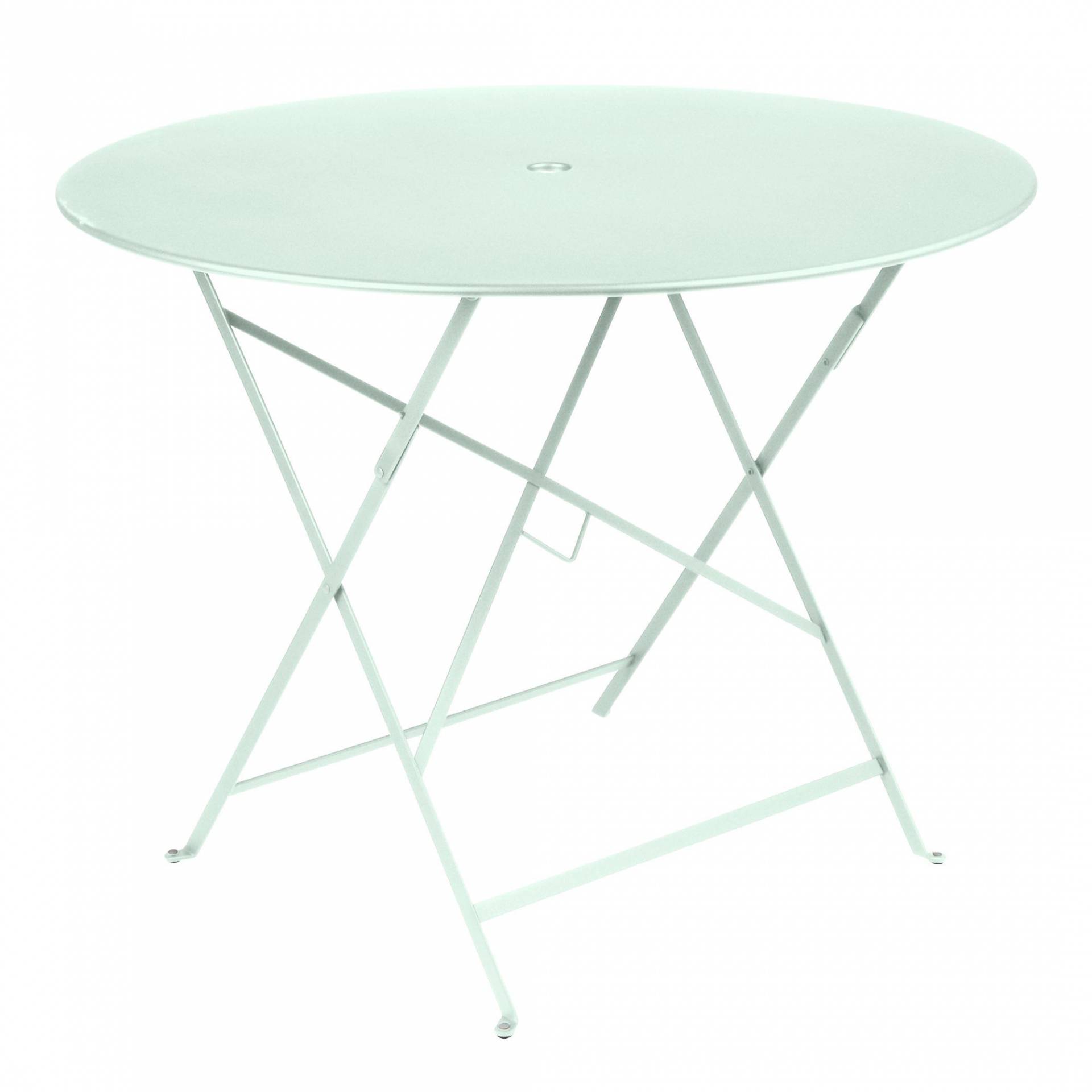 Fermob - Bistro Klapptisch Ø96cm - gletscherminze/texturiert/H 74cm / Ø 96cm/UV-beständig von Fermob