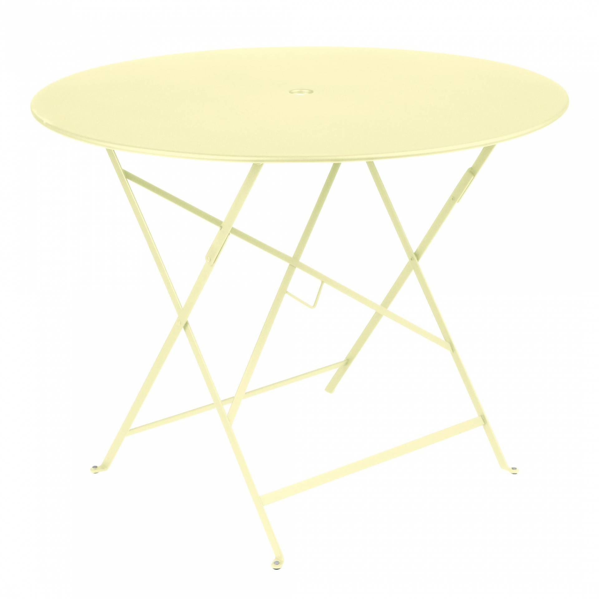 Fermob - Bistro Klapptisch Ø96cm - zitronensorbet/texturiert/H 74cm / Ø 96cm/UV-beständig von Fermob