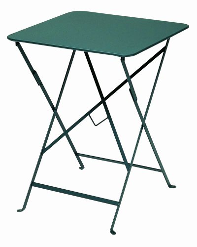 Fermob Bistro Tisch, quadratisch, faltbar cm. 57 x 57 Stahl Struktur zederngrün Farbe von Fermob