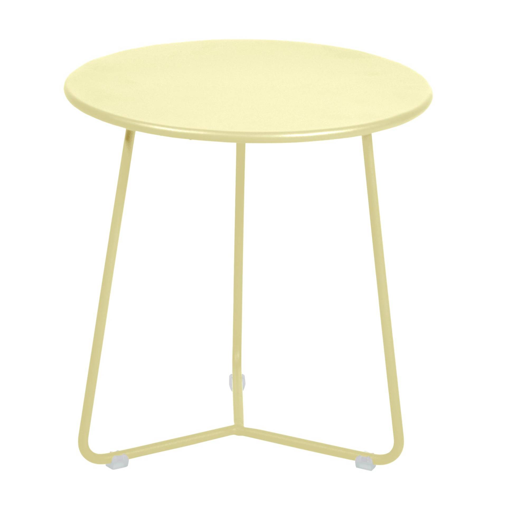 Fermob - Cocotte Garten-Beistelltisch/ Hocker - zitronensorbet/texturiert/H 36 cm / Ø 34,5cm/UV-beständig von Fermob