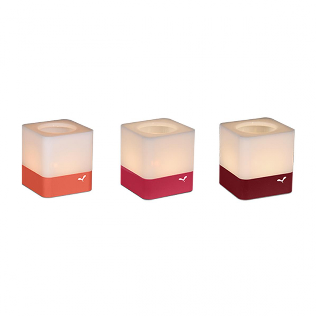 Fermob - Cuub Windlicht 3er Set - chili, capucine, rose praline/LxBxH 7,5x7,5x8cm von Fermob