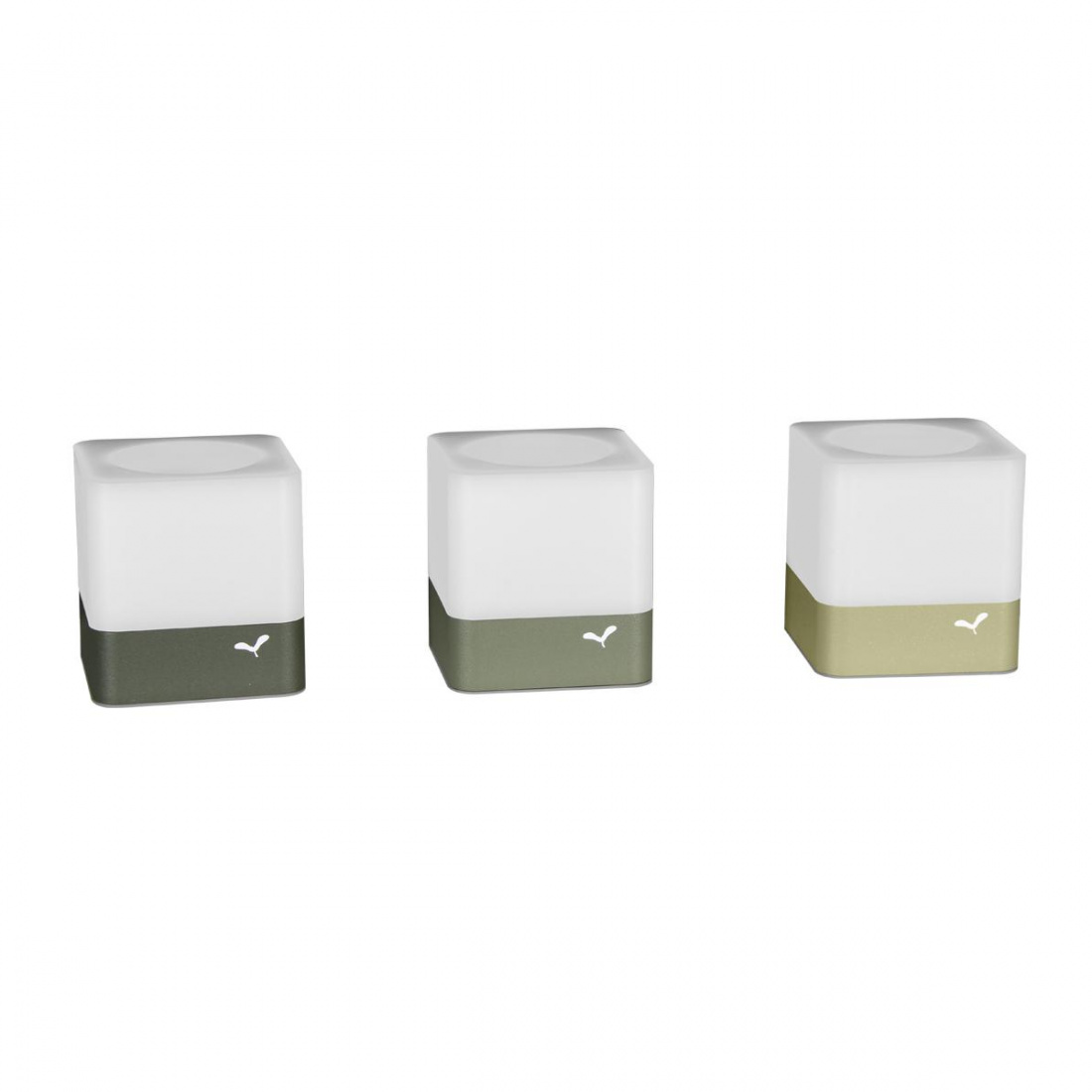 Fermob - Cuub Windlicht 3er Set - lindgrün, kaktus, rosmarin/LxBxH 7,5x7,5x8cm von Fermob