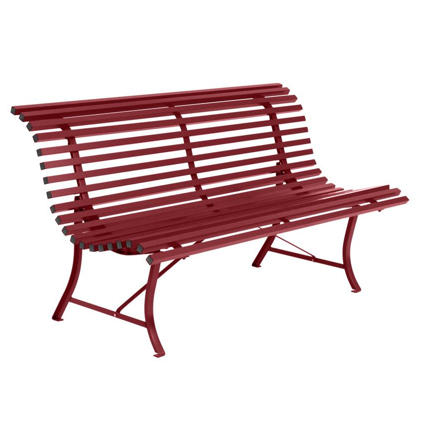 Fermob - Louisiane Gartenbank 150cm - chili/texturiert/BxHxT 150x80x72cm/UV-beständig von Fermob