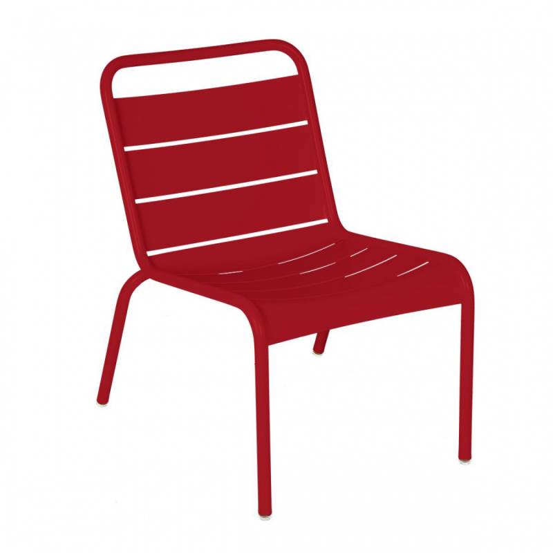 Fermob - Luxembourg Lounge Stuhl - chili/texturiert/BxHxT 58x74x73cm/UV-beständig von Fermob