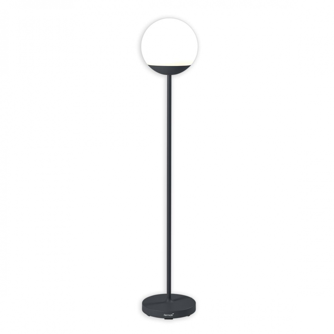 Fermob - Mooon! LED Stehleuchte mit Akku - anthrazit/texturiert mit Glanz/H 134cm / Ø 25cm/3000K/6000K/650lm von Fermob