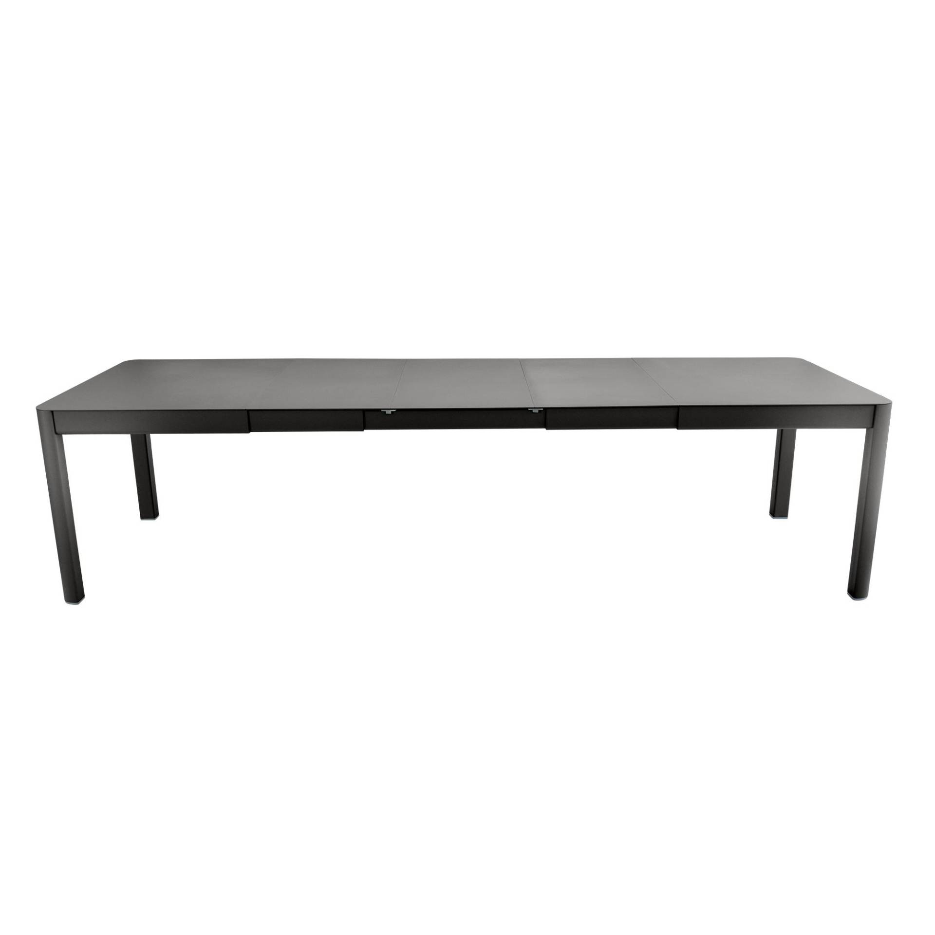 Fermob - Ribambelle XL Gartentisch mit 3 Einlegeplatten - lakritze/texturiert/LxBxH 149-290x100x74cm/UV-beständig von Fermob