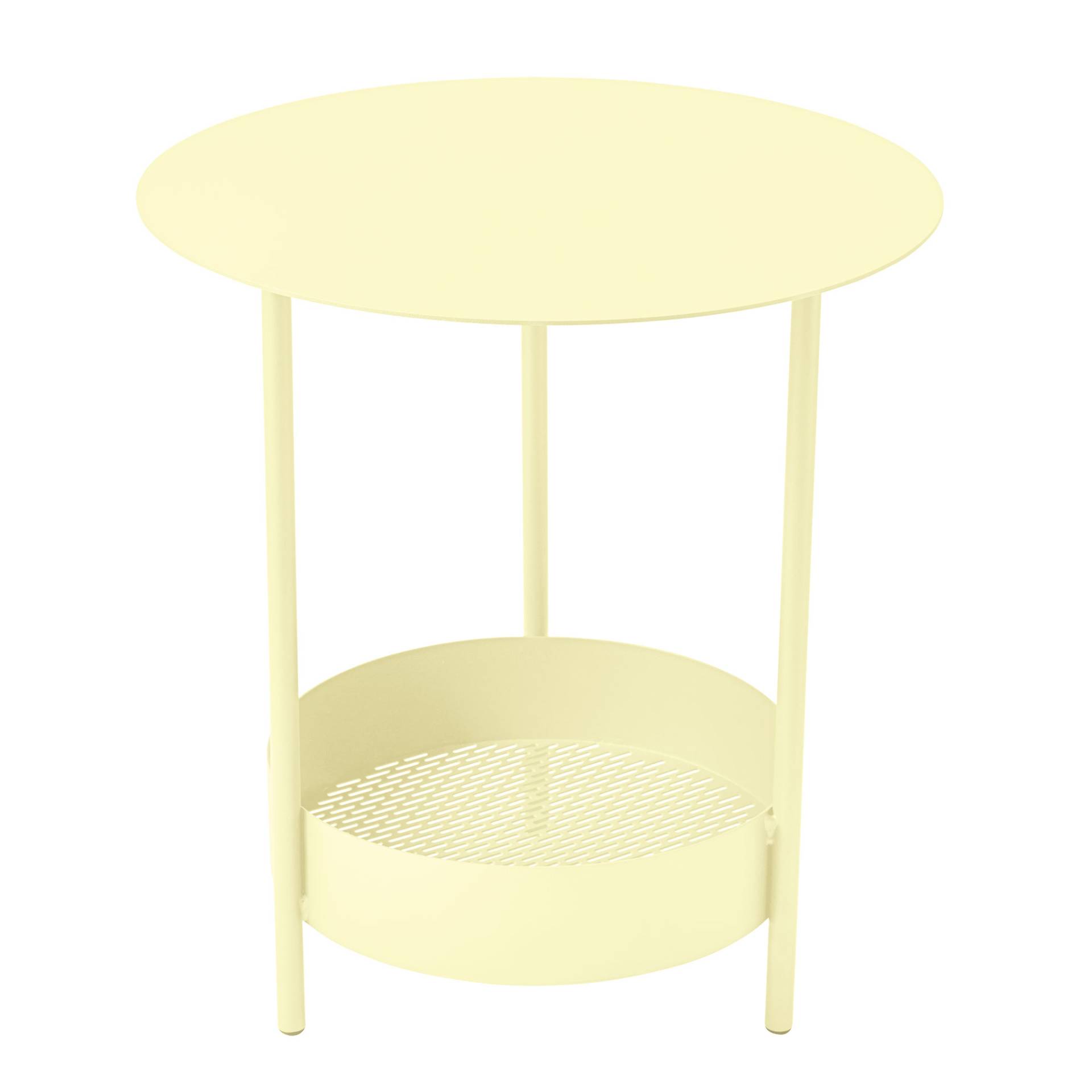 Fermob - Salsa Garten-Beistelltisch - zitronensorbet/texturiert/H 50cm / Ø 50cm/UV-beständig von Fermob