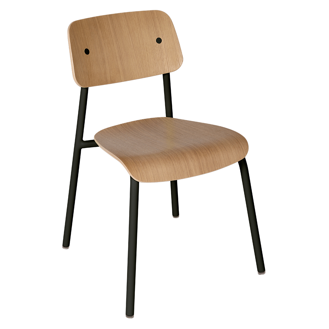 Fermob - Studie Stuhl Eiche - schwarz/texturiert/seat and backrest oak veneer/BxHxT 51x81x53cm von Fermob