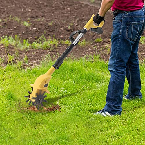 20V Akku Bodenhacke Klein Bodenfräse Gartenfräse Elektro Kultivator mit Batterie, Gartenhacke mit 10cm Arbeitsbreite und Kultivierungstiefe 17 cm von Fermoirper