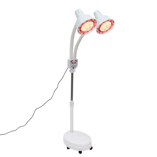 Fermoirper Infrarot Lampe Rotlichtlampe mit Timer Wärmelampe Infrarotlampe Stehlampe Mit Ständer für Muskelentspannung 220V 275W,Weiß von Fermoirper