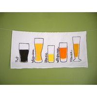 Pint Biergläser Siebdruck Mit Bier Auf Baumwoll-Mehlsack Handtuch - Perfektes Geschenk Für Bierliebhaber Wunderbares Hauseinweihungsgeschenk von FernCreations