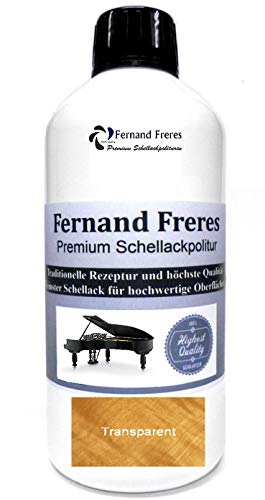 Schellackpolitur 250ml. Fernand Freres Klavierlack SCHWARZ - TRANSPARENT - BERNSTEIN - BLOND Hochglanz Politur Schellack gebrauchsfertig Schelllack (Transparent (Superblond)) von Fernand Freres