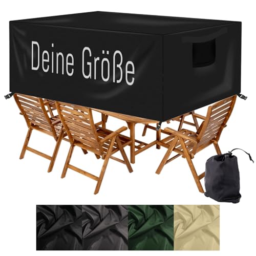 Abdeckung für Gartenmöbel nach Maß mit Schnalle Atmungsaktiv für Tisch und Stühle Abweisende Winddichte Schutzhülle Gartentisch Abdeckhaube Gartentischabdeckung Maßanfertigung FARBEN [131] von Ferocity