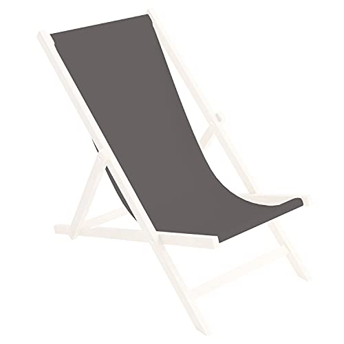 Ersatz-Stoffbezug 131x44 cm Wechselbarer Liegestuhl Stoffbezug 100% Polyester für Holz-Liegestuhl Klappliegestuhl, Farbe Grau [119] von Ferocity