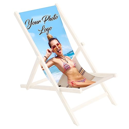 Ersatz-Stoffbezug 131x44 cm Wechselbarer Liegestuhl Stoffbezug 100% Polyester für Holz-Liegestuhl Klappliegestuhl Personalisierbar Your Foto Text [119] von Ferocity