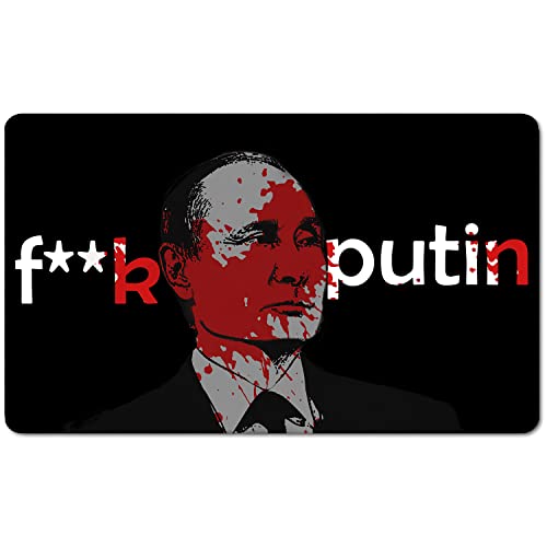 FCK Putin Russland Fußmatte Fußabstreifer; Waschbarer Fußabtreter für Innen und Außen vor der Tür, ins Haus, zum Auto Motiff Frieden Peace not War [140] von Ferocity