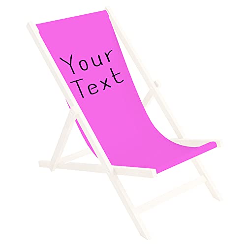 Ferocity Ersatz-Stoffbezug 131x44 cm Wechselbarer Liegestuhl Stoffbezug 100% Polyester für Holz-Liegestuhl Klappliegestuhl Personalisierbar Your Text Rosa [119] von Ferocity