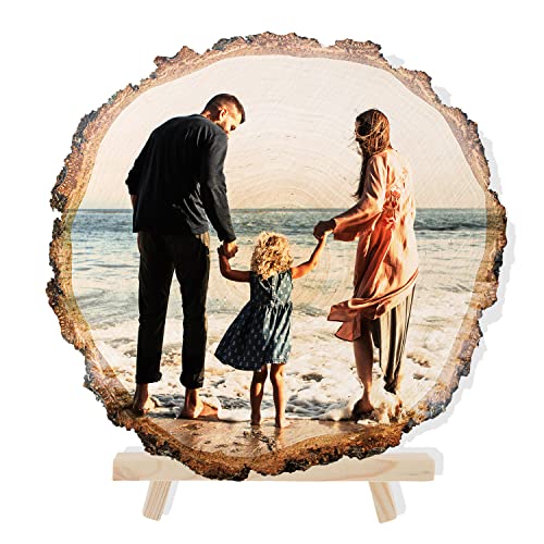 Ferocity Fotogeschenk Holzscheibe mit Foto Aufdruck 26 cm Personalisierte Naturholz Baumscheibe als Fotorahmen mit Ständer Standfuß DEINE FOTOGRAFIE [159] von Ferocity