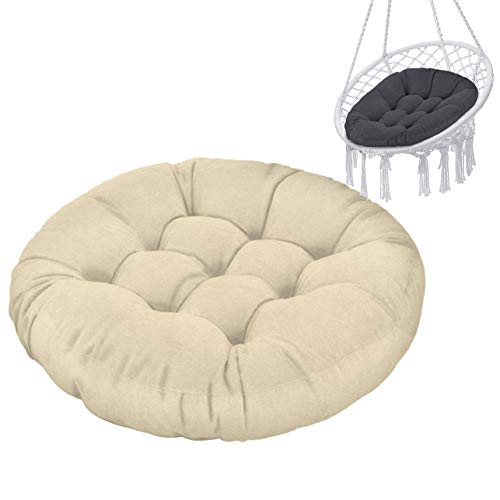 Ferocity Hängesessel Kissen, Polster Bodenkissen für Schwenksessel, Auflage für Baumwoll Hängeschaukel, Papasansessel, Hängekorb, Hängestuhl, Durchmesser 90 cm, Beige [114] von Ferocity