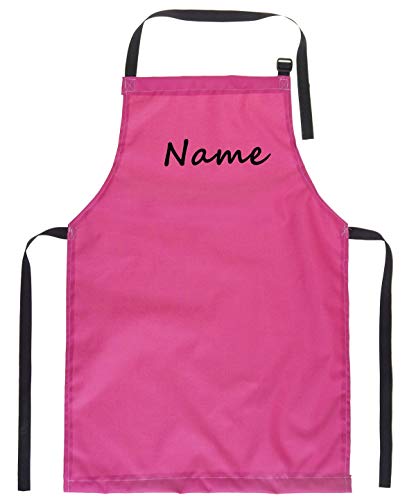 Ferocity Original Grillschürze Kochschürze Latzschürze Bistroschürze BBQ Apron Werkschürze ideale Männer Frauen Geschenk Pink mit Namen [106] von Ferocity