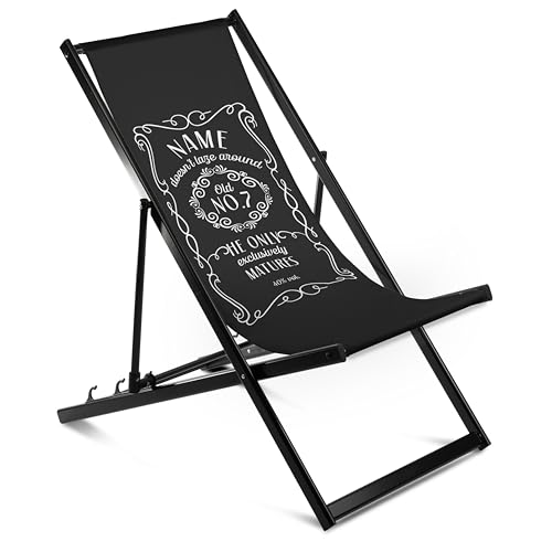 Ferocity Personalisierbarer Aluminium Liegestuhl Stuhl ohne Armlehne One Size Klappbar Klappliegestuhl Sonnenliege Gartenliegestuhl mit Wechselbezug Motiv Whiskey [119] von Ferocity