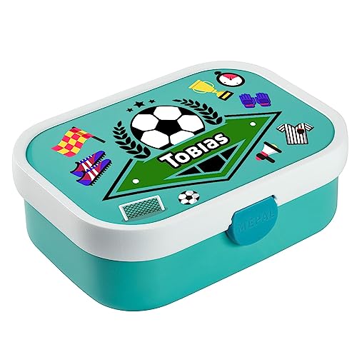 Ferocity Personalisierte Brotdose mit Namen Große und praktische Brotdose für Kinder Wunderschöne Lunchbox für Mädchen und Jungen mit verschiedenen Motiven Football Club [087] von Ferocity