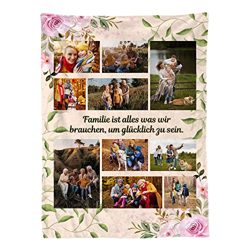 Ferocity Personalisierte Foto Decke mit Eigenem Foto; Super Weiche Extra Gemütliche Kuscheldecke für die Familie 150x200 cm; Sofadecke Collage mit Wünschen oder Gedichten [081] von Ferocity