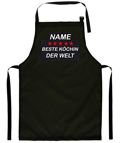 Ferocity Personalisierter Kinderschürze Kind Malschürze Kunstkittel Kochschürze Apron Werkschürze mit einem Motiv schwarz Beste Kochin Name [074] von Ferocity