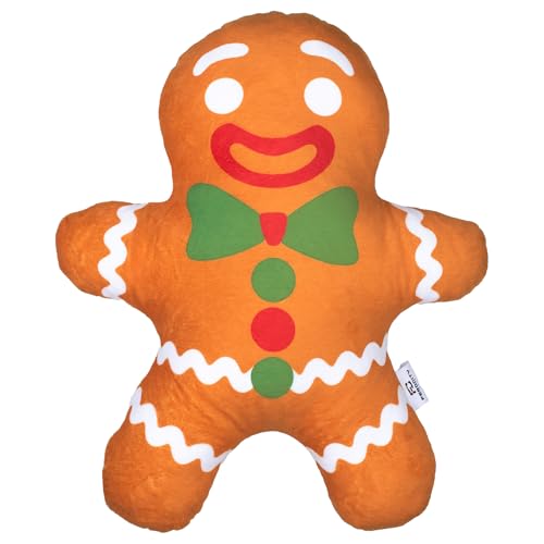 Ferocity Weihnachtskissen Lebkuchen 40cm Groß; Plüsch Lebkuchenmann Kissenbezug mit Füllung Dekorative Kissenhülle Wohnzimmer Deko Winter Dekokissen Zierkissenbezüge Weich und Kuschelig [091] von Ferocity