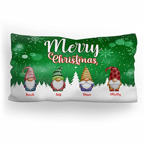 Ferocity Weihnachtskissen mit Füllung Großes Kissen mit Namen Personalisieren zum Weihnachten 60x40 cm Mehrfarbig Pattern Weihnachten Grün [091] von Ferocity