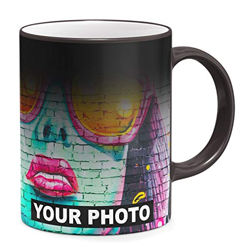 Ferocity Motiv-Magische Tasse 330 ml mit personalisierter Graphik oder Beschriftung (bedruckbare Fläche 23 x 9,5 cm), aus Keramik, nicht geschirrspülmaschinengeeignet, mikrowellenfest von Ferocity