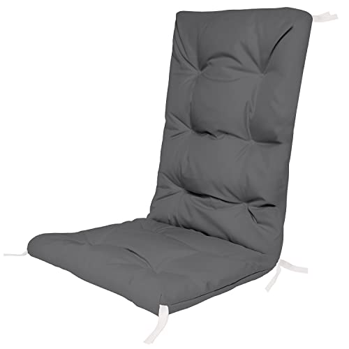 Hochlehner Auflagen für Stühle 130 x 50 x 5 cm Gartenstuhl Sitzpolster Sitzauflagen Outdoor Kissen Palettenauflage Bankauflage Polsterauflage Matratze Gartenpolster Farbe Graphite [146] von Ferocity