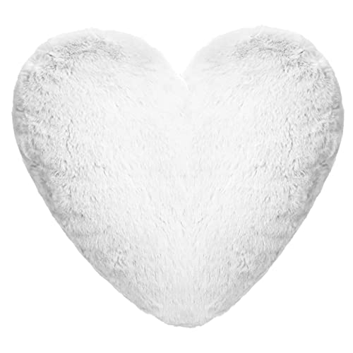 Ferocity Kissen (35 x 40 cm) in Herz Form; Flauschiges Minky; Zum Jahrestag, Geburtstag, Muttertag Weiß [091] von Ferocity