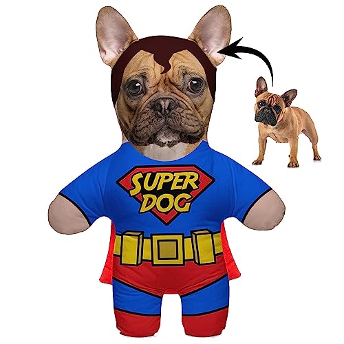 Kissen mit Hunde Foto Personalisiertes Lustiges Fotogeschenk mit Tier Gesicht Bedruckt 45 cm Hoch Body Körper Foto-Kissen als Andenken Motiv Super Dog [091] von Ferocity